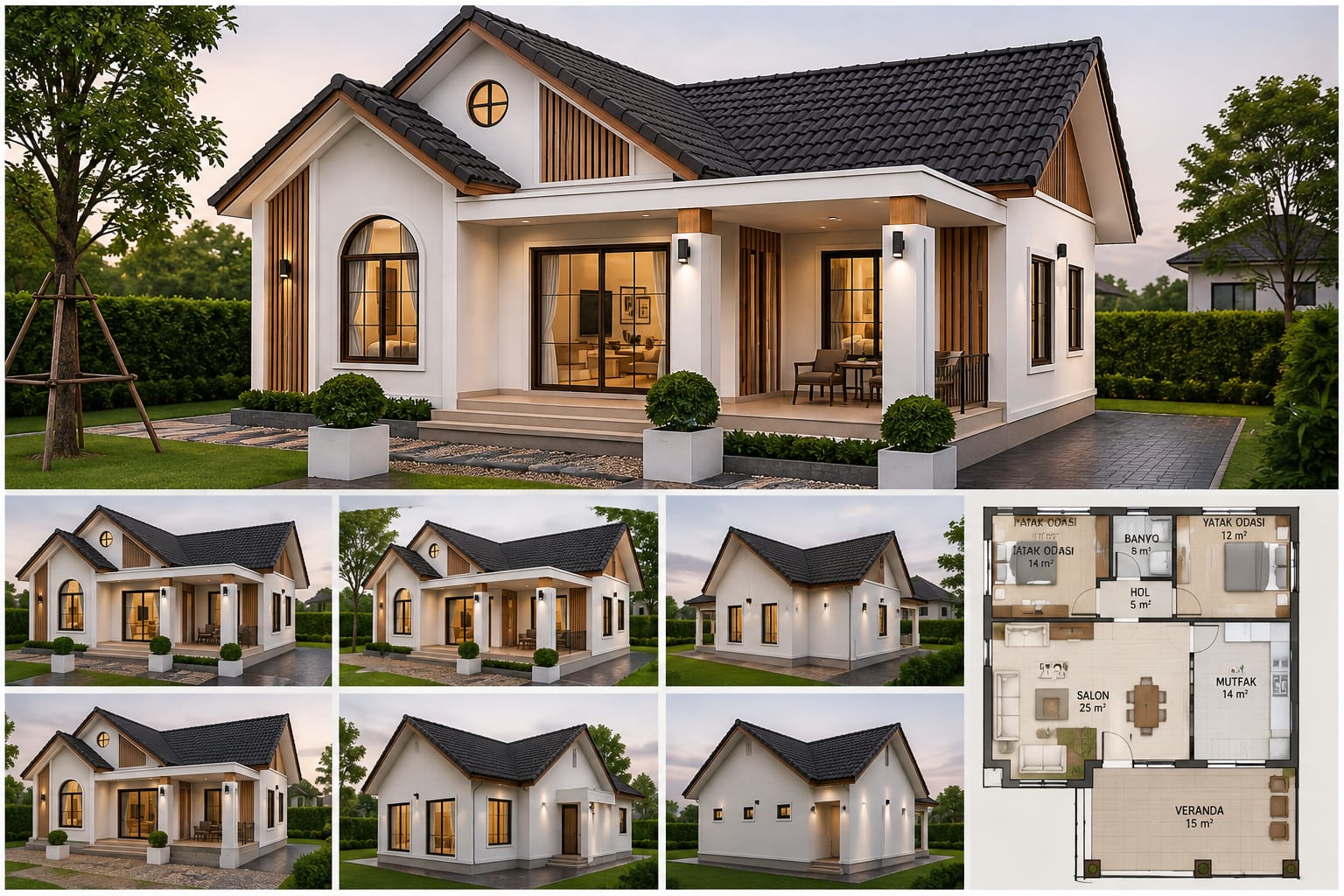 Anahtar teslim villa modeli ve örnek yerleşim planı
